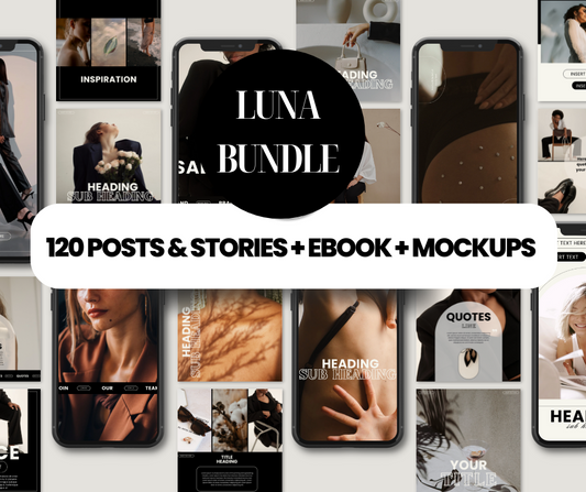 LUNA Bundle - 120 POSTS & STORIES + EBOOK + MOCKUPS