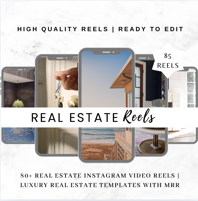 80+ Real Estate Instagram Video Reels | Luxury Real Estate Templates with MRR