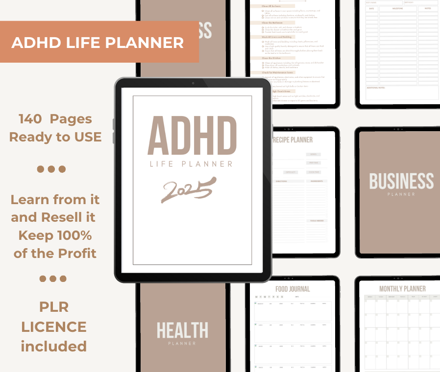✨ Ultimate CEO Productivity Bundle (313+ Pages) | ADHD-Friendly + Canva + PLR Rights 🚀"